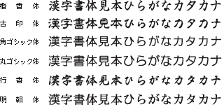 選べる電子印鑑の書体